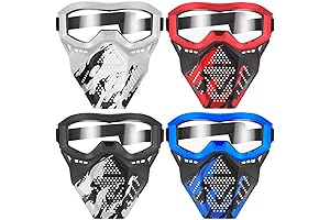 4 Pack Tactical Mask for Kids, Compatible with Nerf Rival Apollo, Zeus, & Khaos Blasters