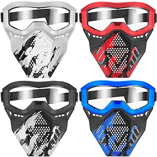POKONBOY 4 Pack Tactical Mask for Kids, Safety Goggles Compatible with Nerf Rival, Apollo,