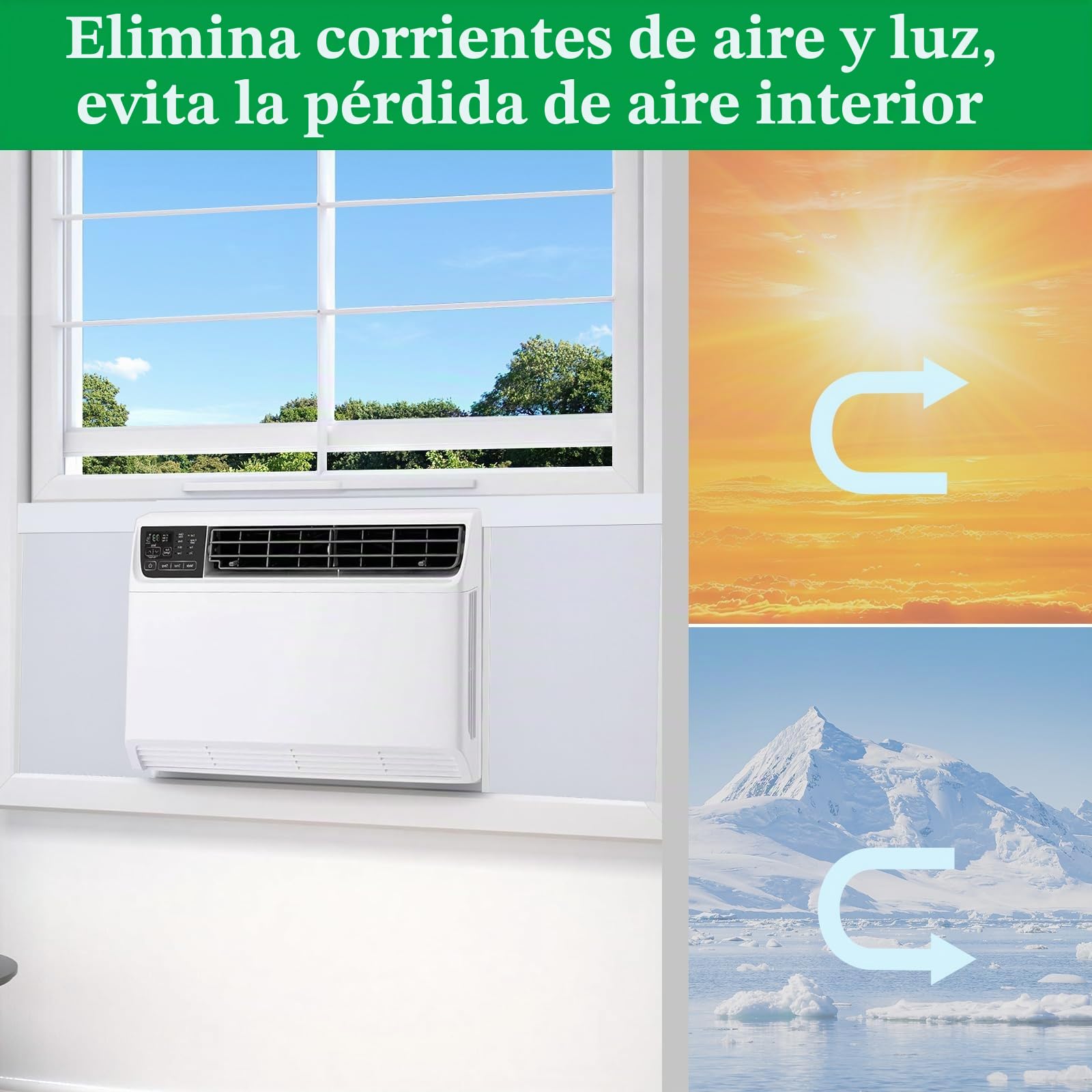2 Piezas Panel De Espuma Aislante Lateral,Paneles De Espuma Aislante Para Aire Acondicionado De Ventana,Accesorios De Aislamiento Térmico Y Contra Corrientes De Aire Para Dormitorio,Sala de Estar