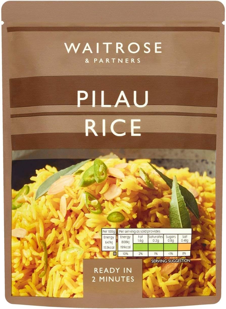 Waitrose - Microwaveable Pilau Rice - 250g : Amazon.co.uk: Grocery