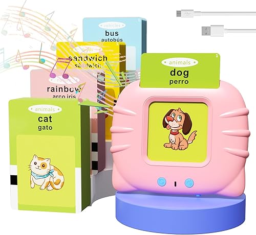 NEWYES - Tarjetas didácticas parlantes para niños pequeños, juguetes sensoriales de 224 palabras para niños autistas, discurso de bolsillo, juguetes