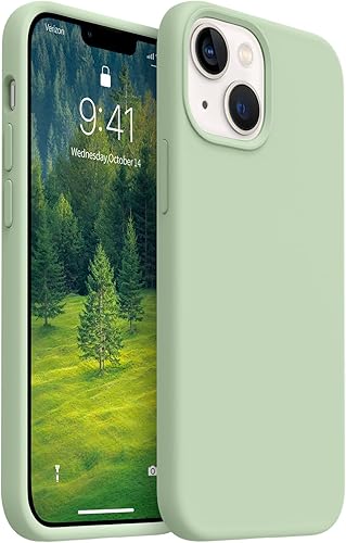 AOTESIER Funda diseñada a prueba de golpes para iPhone 13 Mini, funda de silicona líquida con forro de microfibra suave antiarañazos, protección