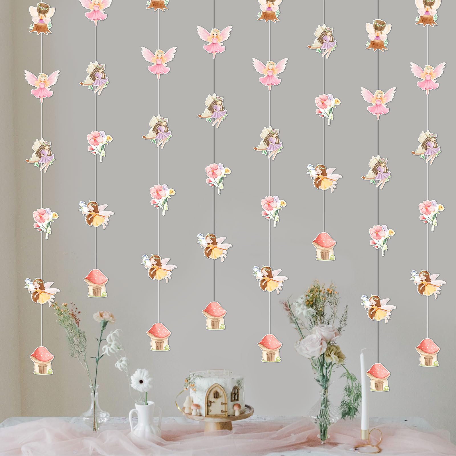 4 Nappes De Table Magiques Thème Fées - Housse Rectangulaire Colorée Pour Fêtes D'Anniversaire Princesse, Papillons Et Fleurs De Printemps, 130 X 220 Cm