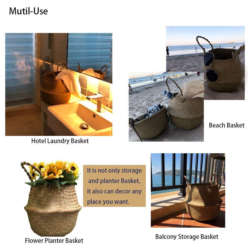 Panier De Rangement Pliable En Jonc De Mer Tressé Fait à La