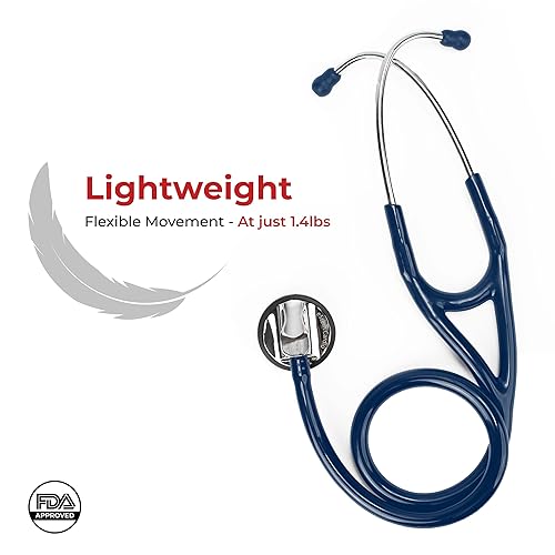 Miniatura 5 de Estetoscopio de cardiología, herramienta profesional para diagnóstico cardiovascular, pieza de pecho ultra sensible, auriculares anchos, puntas