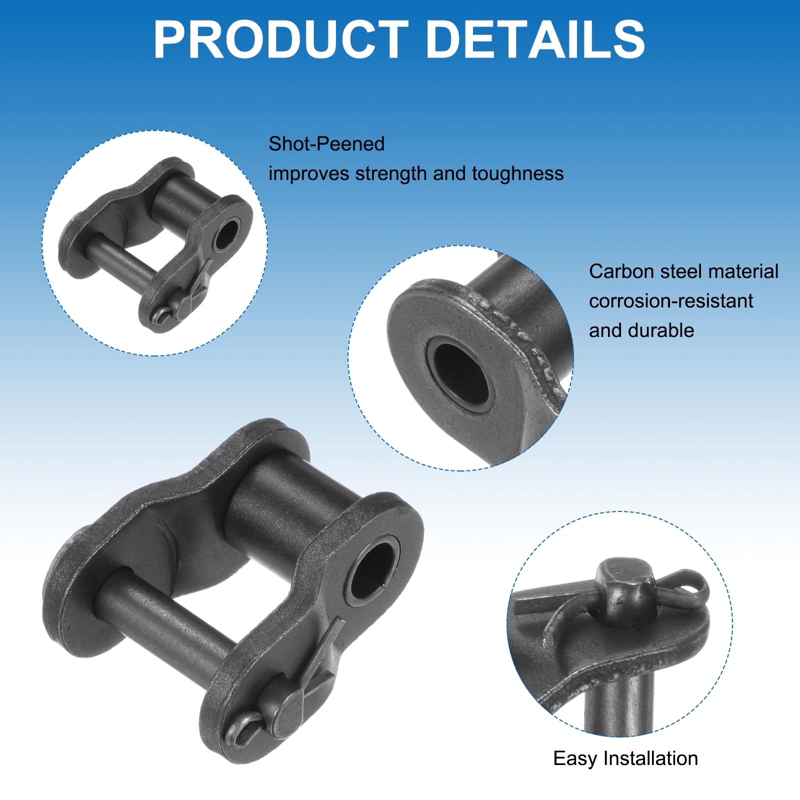 QUARKZMAN 8pz 16B-1 Catena Offset Mezzo Ring Rullo 25,4mm Passo Catena Acciaio al Carbonio per 16B-1 Catena