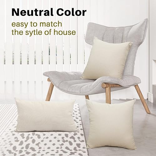 Miniatura 5 de WANZELONYO Subimation - Fundas de almohada en blanco de 18 x 18 pulgadas, fundas de cojín cuadradas de lino para sofá, juego de 6 unidades color
