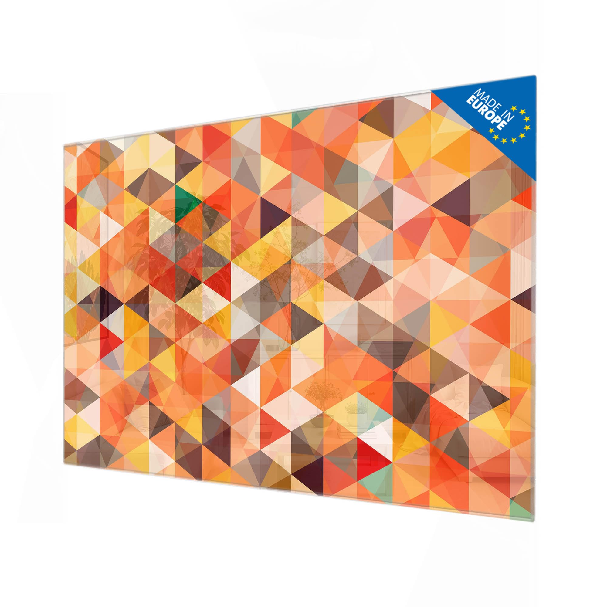 banjado Glas-Magnetboard in 45x30cm für Notizen mit abstraktem Muster