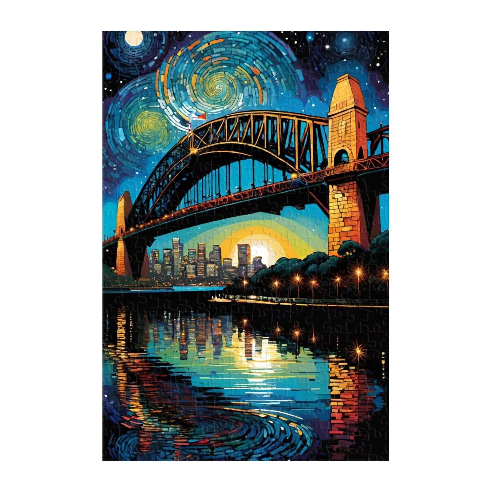Puzzle 2000 elementów, Most Rzeka Gwiaździste Niebo Puzzle, Puzzle Niemożliwe Logiczne Wyzwanie Trudne Puzzle 2000 sztuk dla dorosłych