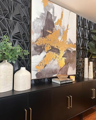 Miniatura 7 de STICKGOO Paquete de 50 paneles de pared 3D para decoración de pared interior, modernos paneles de pared de diamantes de 12 x 12 pulgadas, paneles de