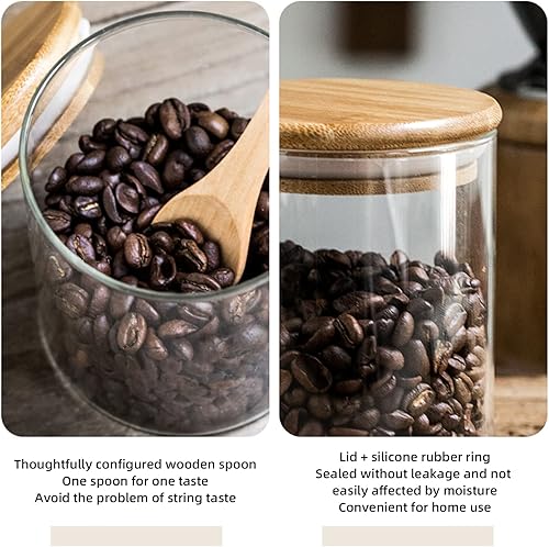 Miniatura 8 de MANMAOHE 3 tarros de vidrio herméticos de 15 onzas con tapas y cucharas, pequeños tarros de vidrio para almacenamiento de alimentos, recipientes de
