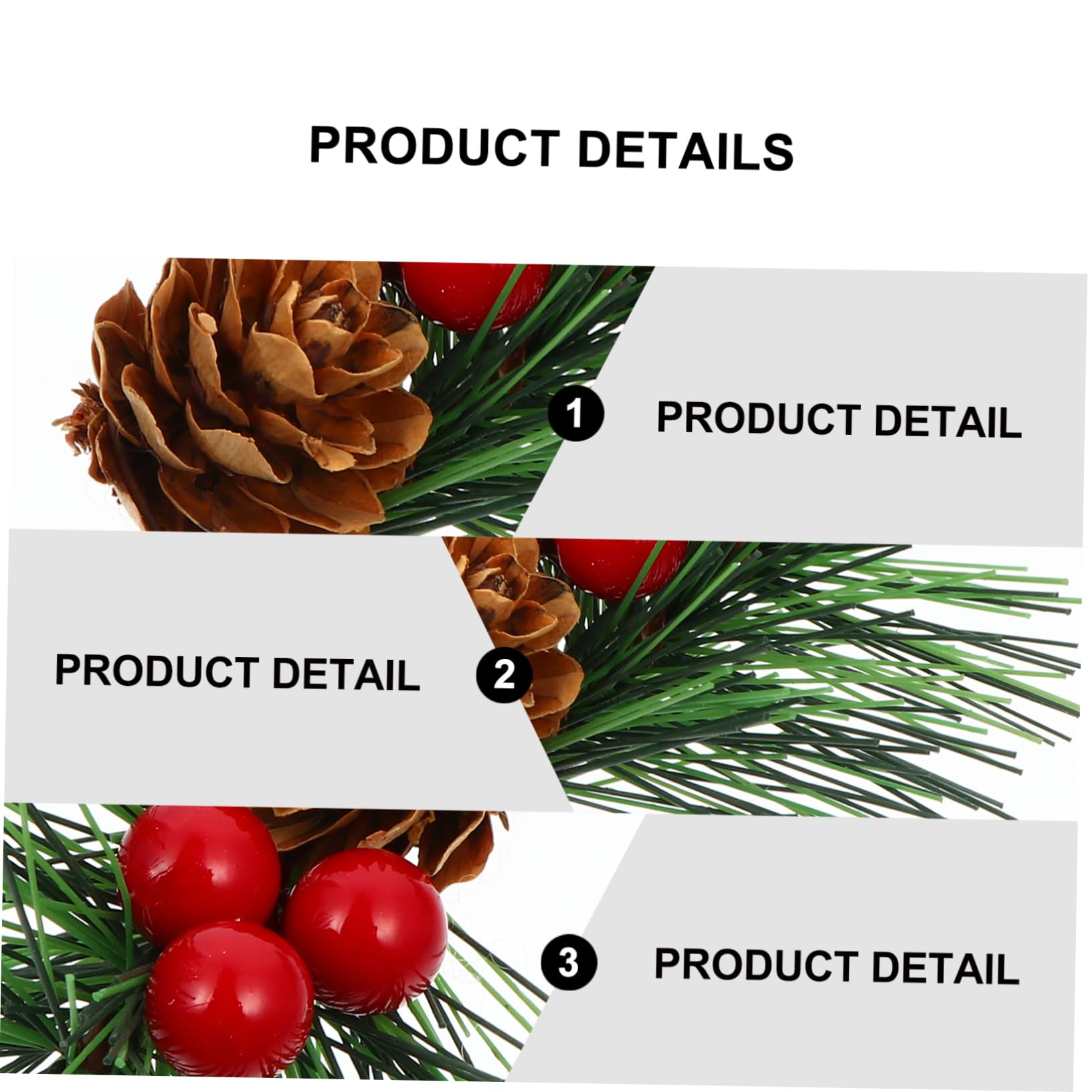 Ciieeo 30 Piezas Piñas navideñas para Cortar ramitas Plantas Artificiales decoración de Rama de Cono de Pino Ramas de Cono de Pino Ramos de Bayas simulados Ramo de Bayas PVC