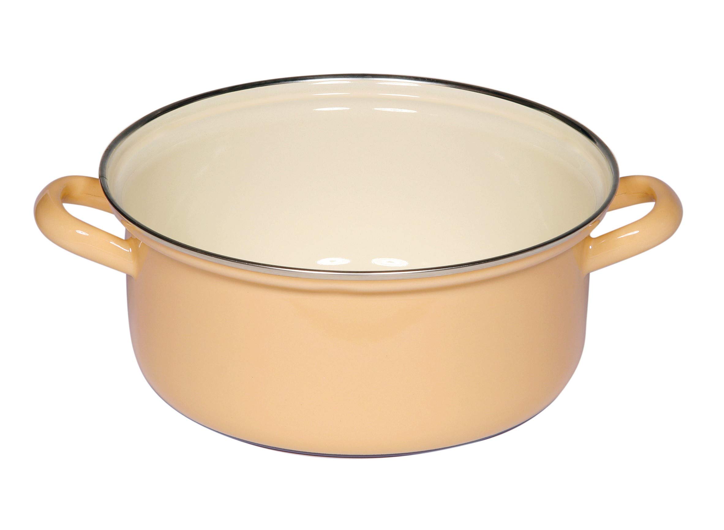 Riess – Cacerola – Olla – Olla con borde cromado – Amarillo – Diámetro 20 cm – 2 l