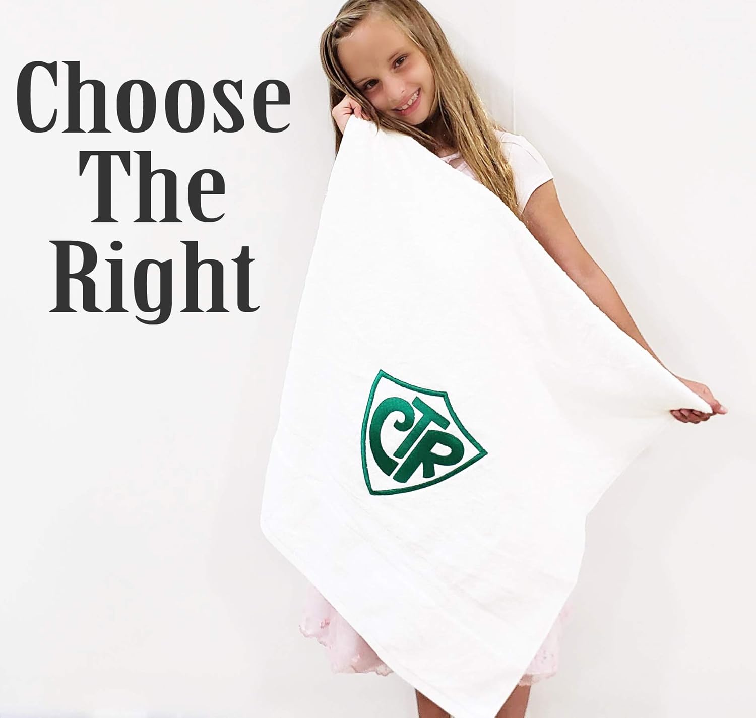 Baptism Gifts for Boys Girls Baby Christening Catholic LDS Christian CTR Embroidered Soft Large White Towel Confirmation Gift for Teenage Girl First Communion Decorations