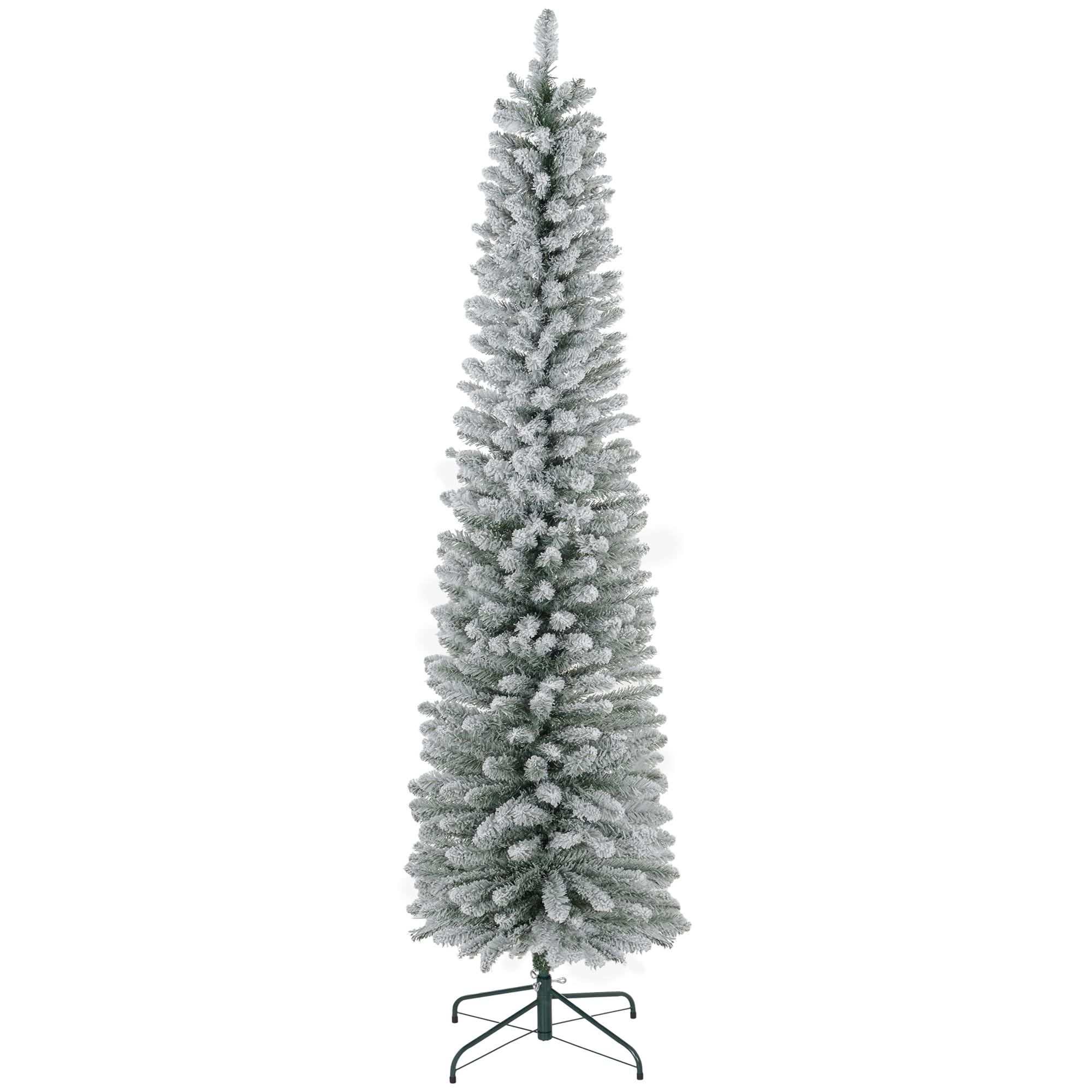 Homcom Unisex White Artificial Pencil Christmas Tree With Branches In | : 7Ft