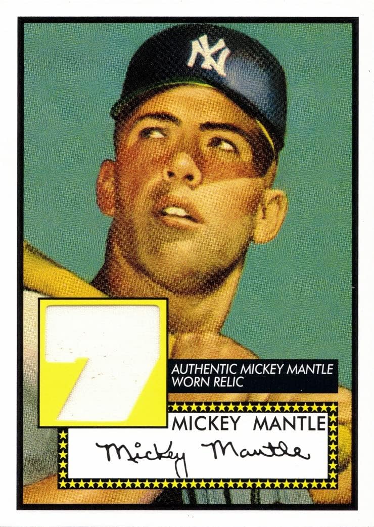 2006 Topps 1952 Mantle Reprint Relics #7 Mickey Mantle Player Worn Relic Baseball Card Yankees
