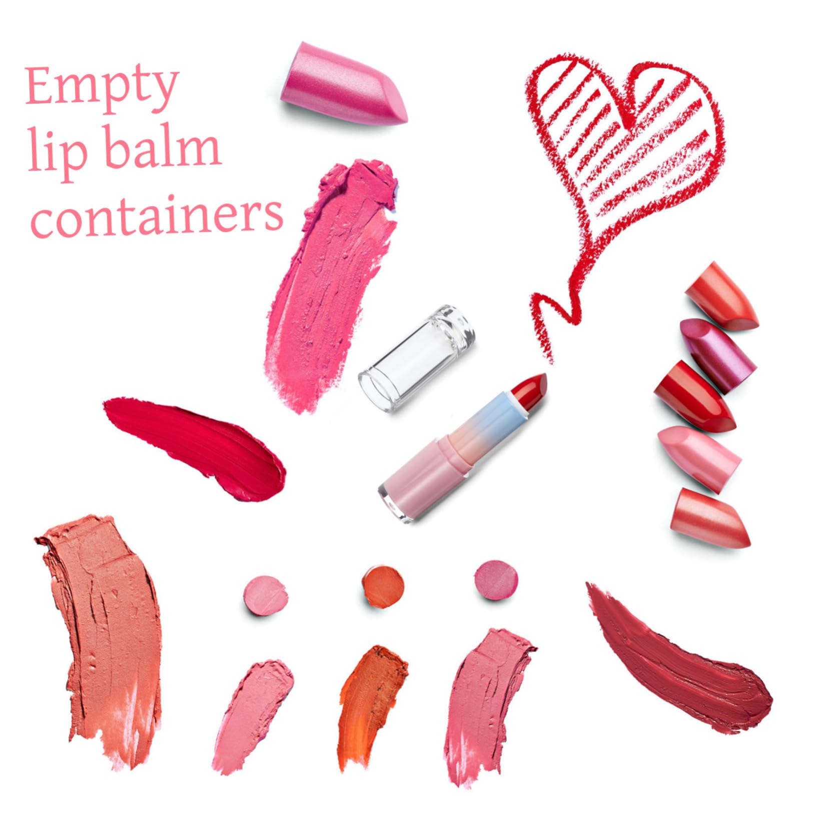 Baluue 15stücke Wiederverwendbare Lippenstift Röhren Klare Lippenbalsam Container Für Lippenpflege Und Farbmischungen Tragbar Und Leicht Für Und Tägliche Anwendung