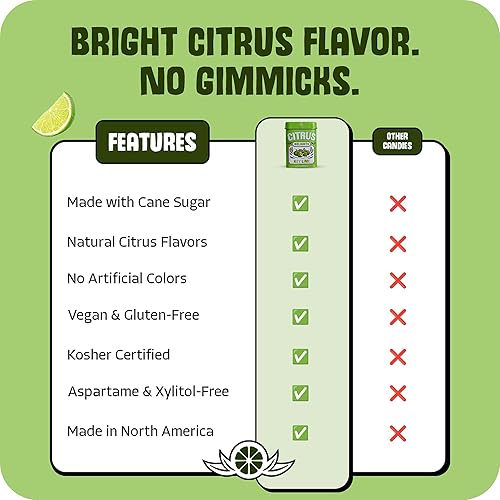 Miniatura 6 de Citrus Delights Key Lime Candy  30 unidades (paquete de 12)  Pastillas de caramelo duro de cítricos naturales  Vegano, sin gluten, certificado