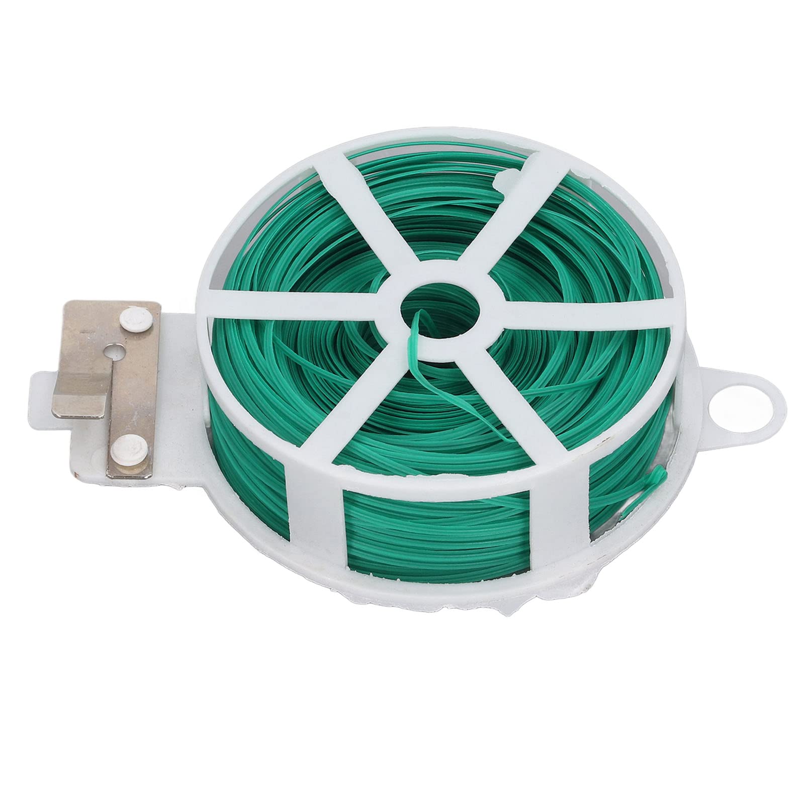 Twist Tie, Plant Support Wire with Cutter, Flexible Plastic Coated Iron Wire for Garden, Horticulture, Flower Arrangement, 100m Length