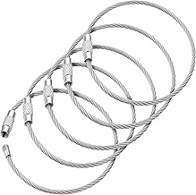 BlueCosto Draht-Schlüsselanhängerkabel (5 Stück, 17 cm) – 2 mm dicke Edelstahl-Schlüsselring-Drahtschlaufen zum Aufhängen von Gepäckanhängern und Organisieren von Schlüsseln