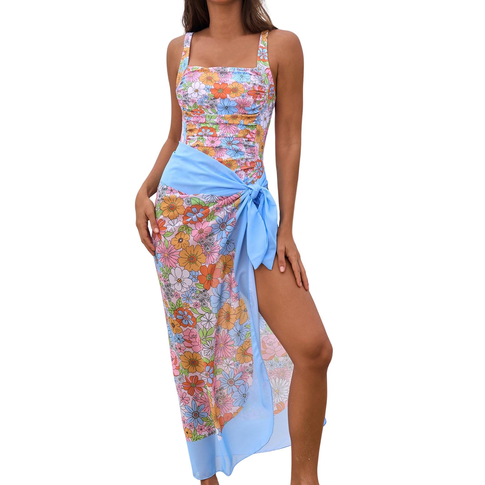 Genérico Bañador Mujer Una Pieza, Traje De Baño Mujer Reductor, Traje De Baño con Falda Y Estampado Floral Pequeño Informal para Mujer