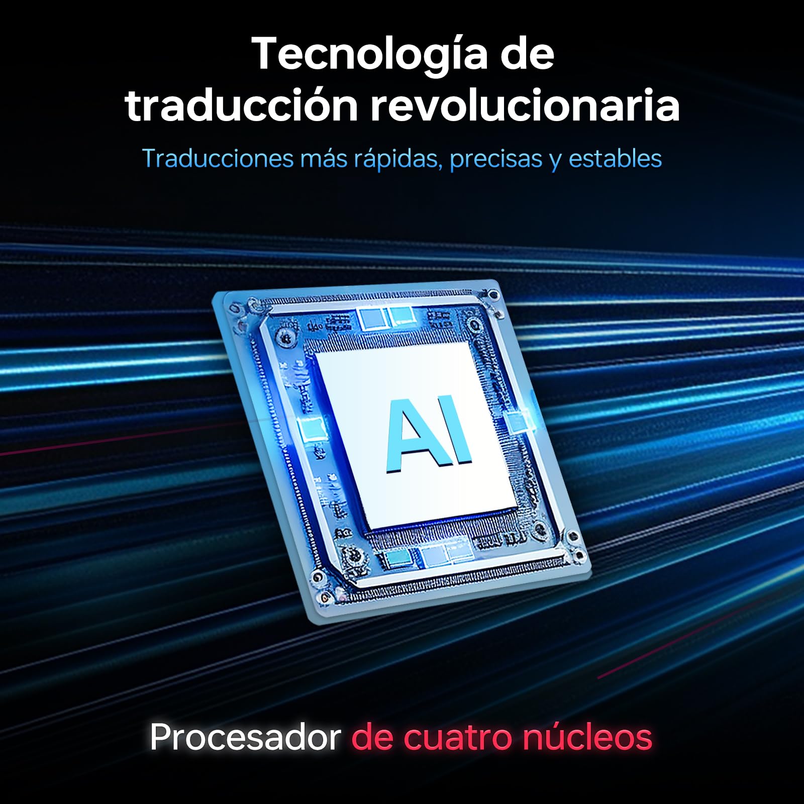 ANFIER Audífonos traductores A8 sin conexión en tiempo real, no requiere aplicación, uso independiente, dispositivo traductor de idiomas para 144 idiomas y acentos para viajes de negocios y uso diario