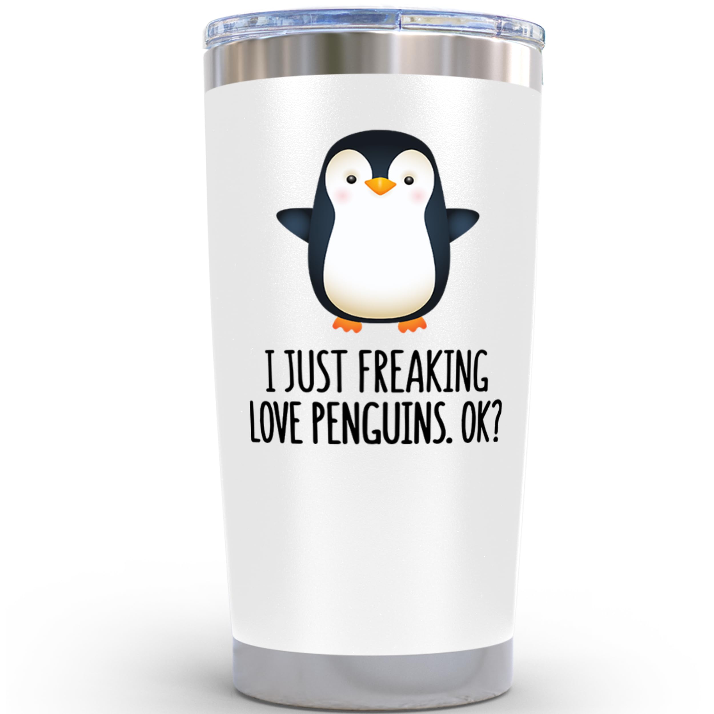 KLUBI Penguin Gifts for Women - 20oz Penguin Tumbler Themed Christmas Gifts With Penguins Gift Ideas Penguin Figurines Teacher Gifts Gag Gifts for Her