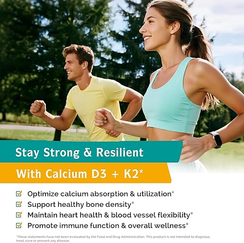 Miniatura 8 de Innate Vitality Paquete de calcio de 1200 mg con D3 y K2 + glicinato de magnesio de 500 mg  Complejo mineral de alta absorción para densidad ósea,