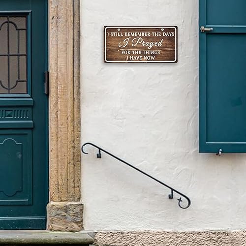 Miniatura 4 de Letreros cristianos para colgar en la pared, de 10 x 5 pulgadas, letrero de versículo bíblico para dormitorio, letrero de pared inspirador para sala
