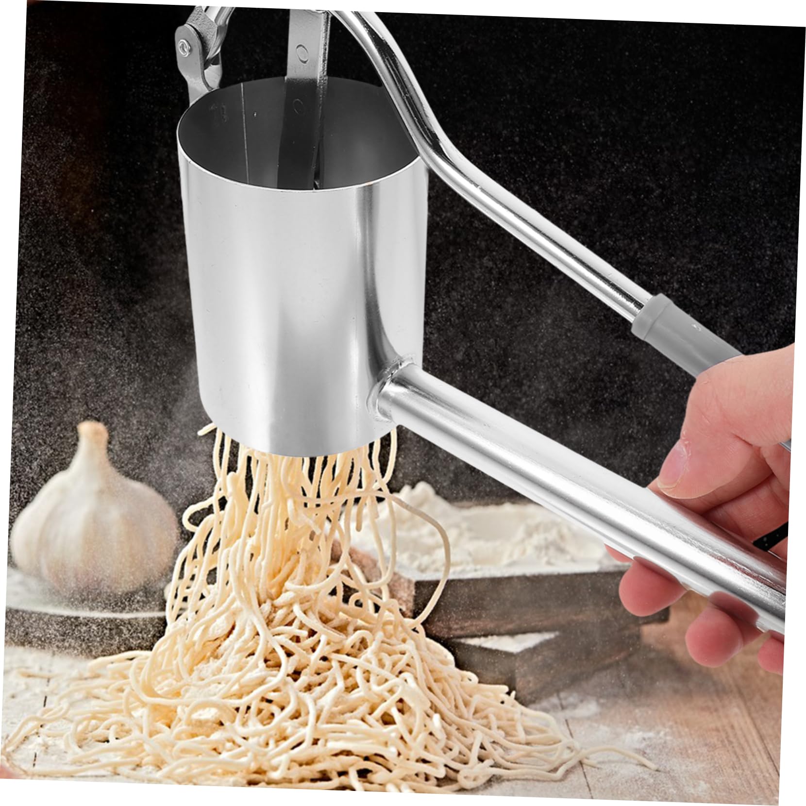 Cabilock Máquina para Hacer Pasta Manual Inoxidable Prensa para Fideos con Rodillo Giratorio para Utensilio Práctico para Cocina
