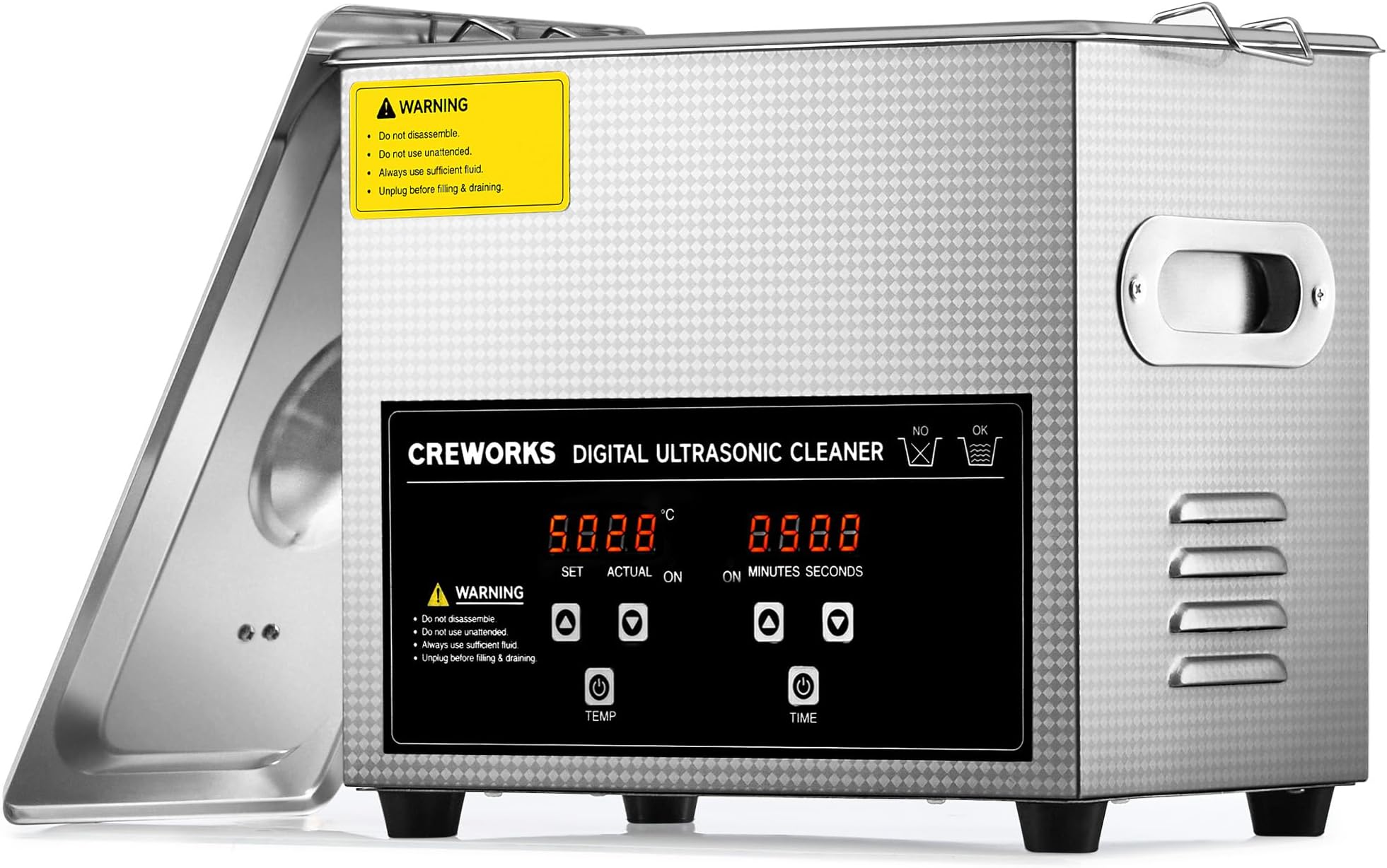 3L Ultrasonic Cleaner, 0.8 gal Digital Sonic Cavitation Machine, 120W Stainless Steel Professional Jewelry Cleaner for Cleaning Tool Watch Glasses Retainer Denture Parts with Heater & Timer