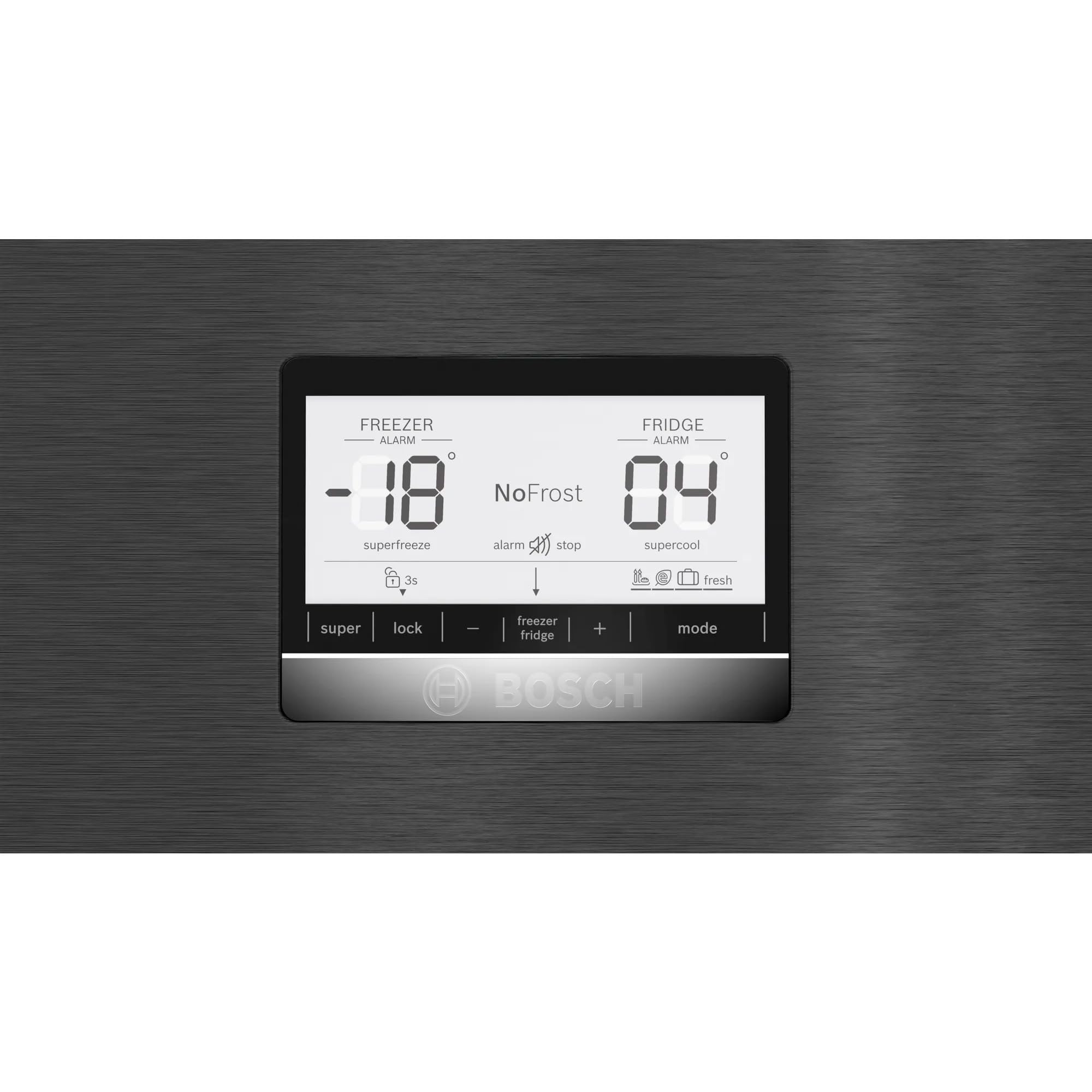 Bosch KGN76AXDR, seria 6, XXL lodówko-zamrażarka, 186 x 75 cm, chłodzenie 406 l + zamrażanie 120 l, stal nierdzewna, czarna, NoFrost, VitaFresh XXL dla dłuższej świeżości, półka na butelki,