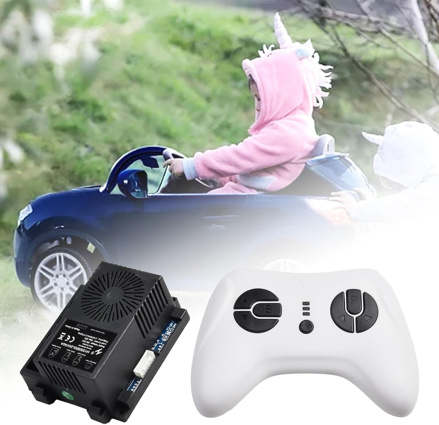 HY2005RX-24V Electric Car Receiver 24V 40A 2.4G Remote Control Replacement Cooling Fan Kit For Children Ride On Toy Vehicle Repair Parent Technician Use Multiple Package Options(Full set)