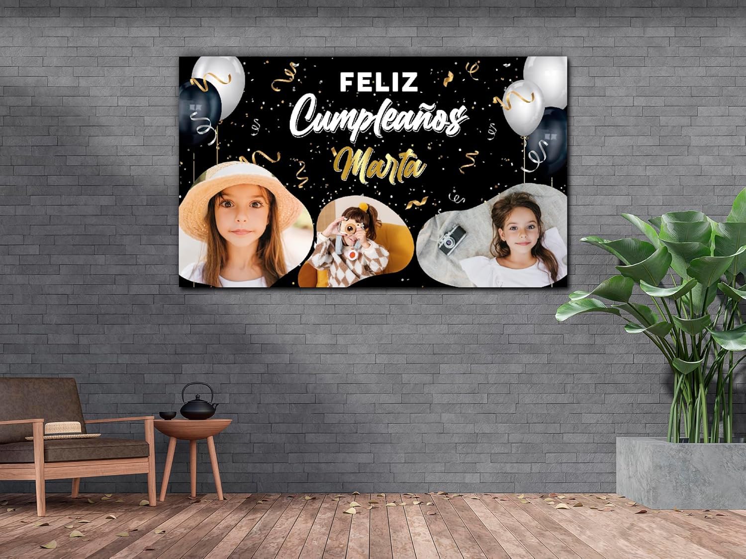 Oedim Photocall en Lona para Cumpleaños Personalizado, 150x200cm,Photocall Decorativo para Eventos o Celebraciones puntuales
