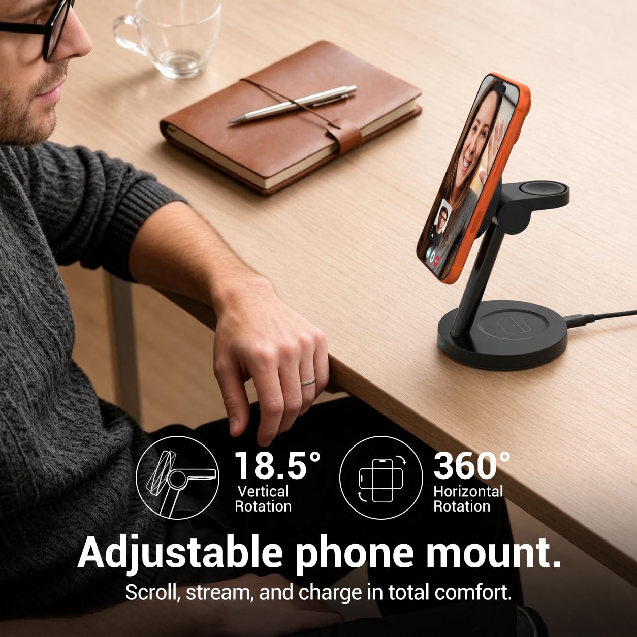 Qi2 Station de charge sans fil 3 en 1 25 W pour iPhone Samsung