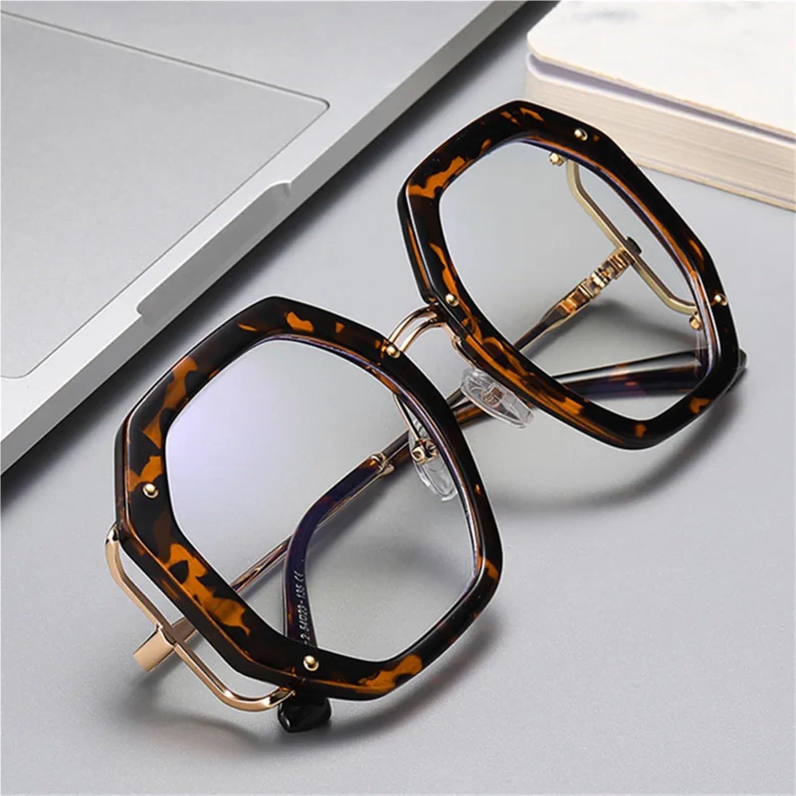 Oversized Round Women Glasses Fashion Metal Frame Clear Lenses Reading Computer Men Eyewear Frame