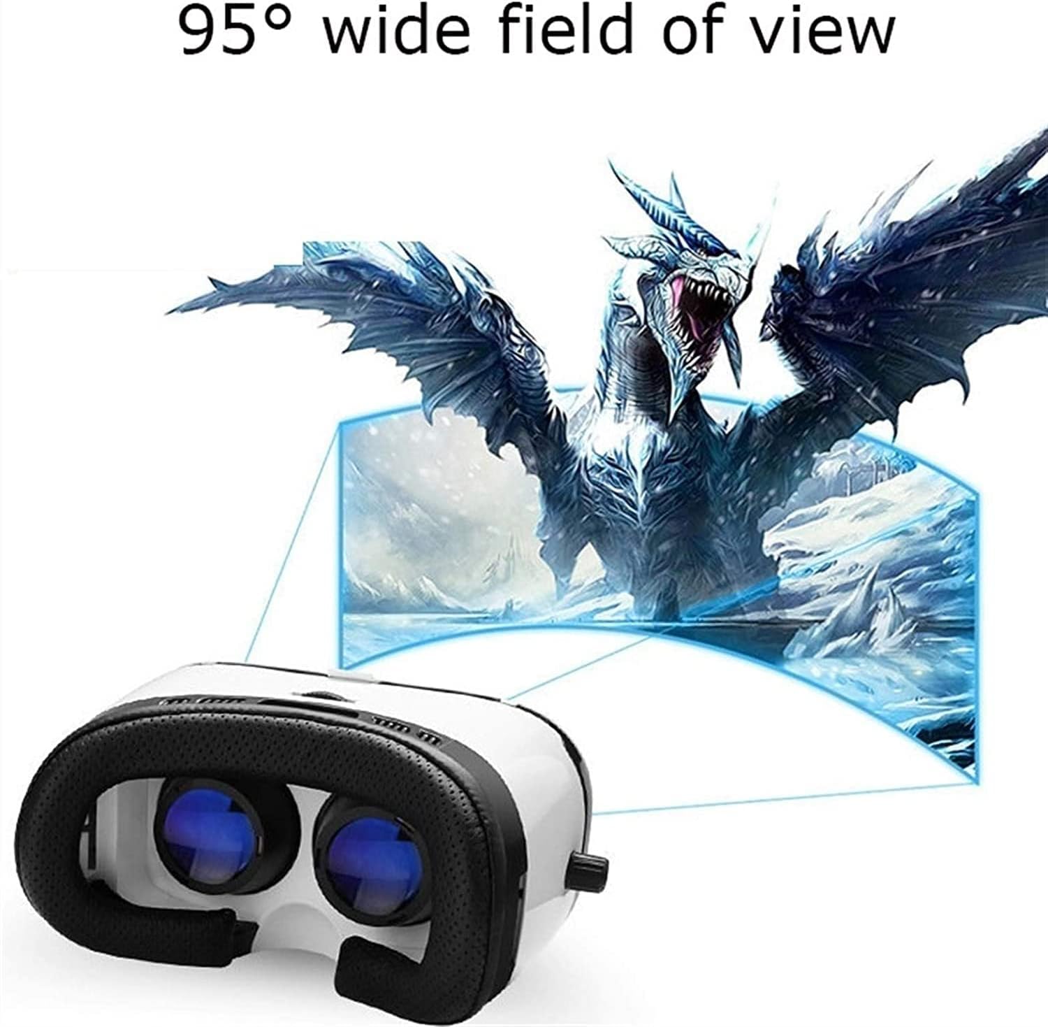 VR Headset，Reality Virtual Goggles，New 3D VR Glasses，All-in-one VR Games Headset,Play Your Best Mobile Games 360 Movies with Soft & Comfortable New 3D VR Glasses