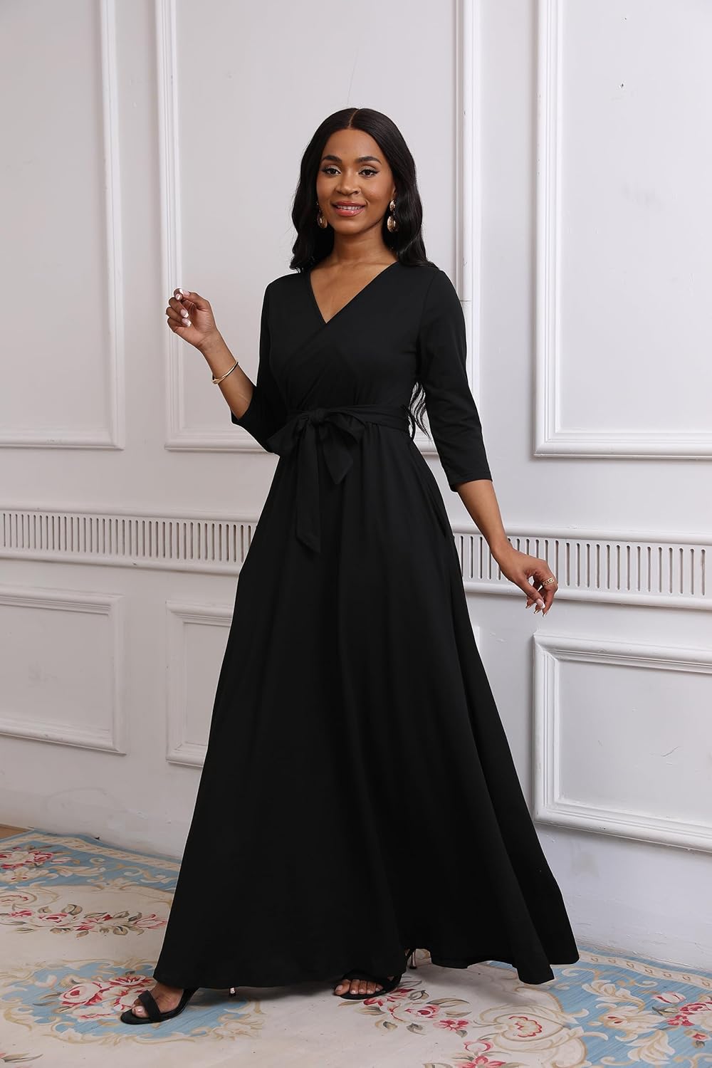 pnpednde Women's Casual Sexy V Neck 3/4 Sleeves Club wear Party Outfits - Image 4