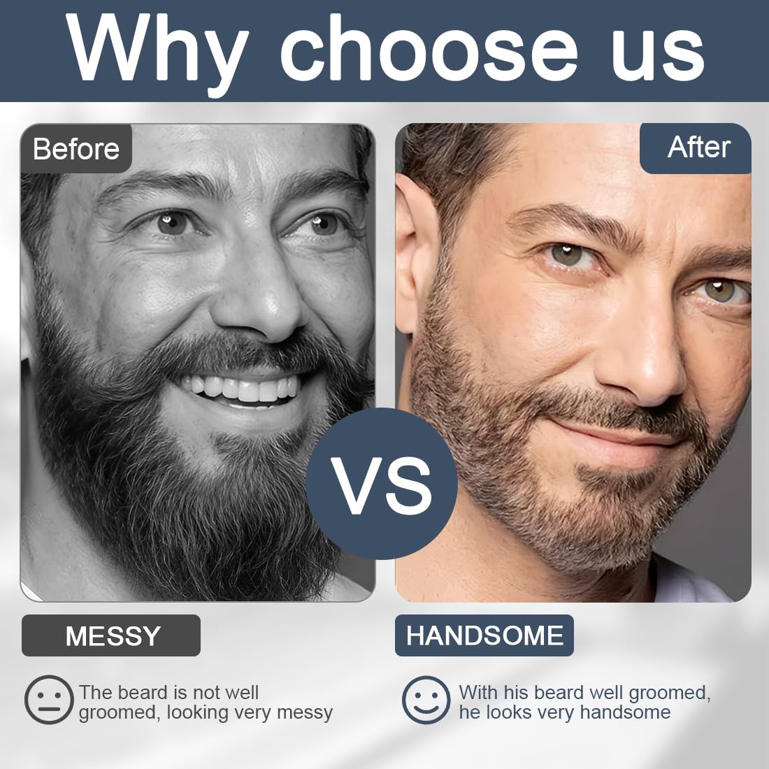 3 Pezzi Modello per Barba Strumento per Modellare, Template per Styling Barba con Pettine per Uomo