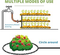 Vista 4 de Manguera de remojo plana de 15 pies, ahorra un 70% de agua, diseño a prueba de fugas, manguera de rociador de goteo de doble capa para cama de jardín