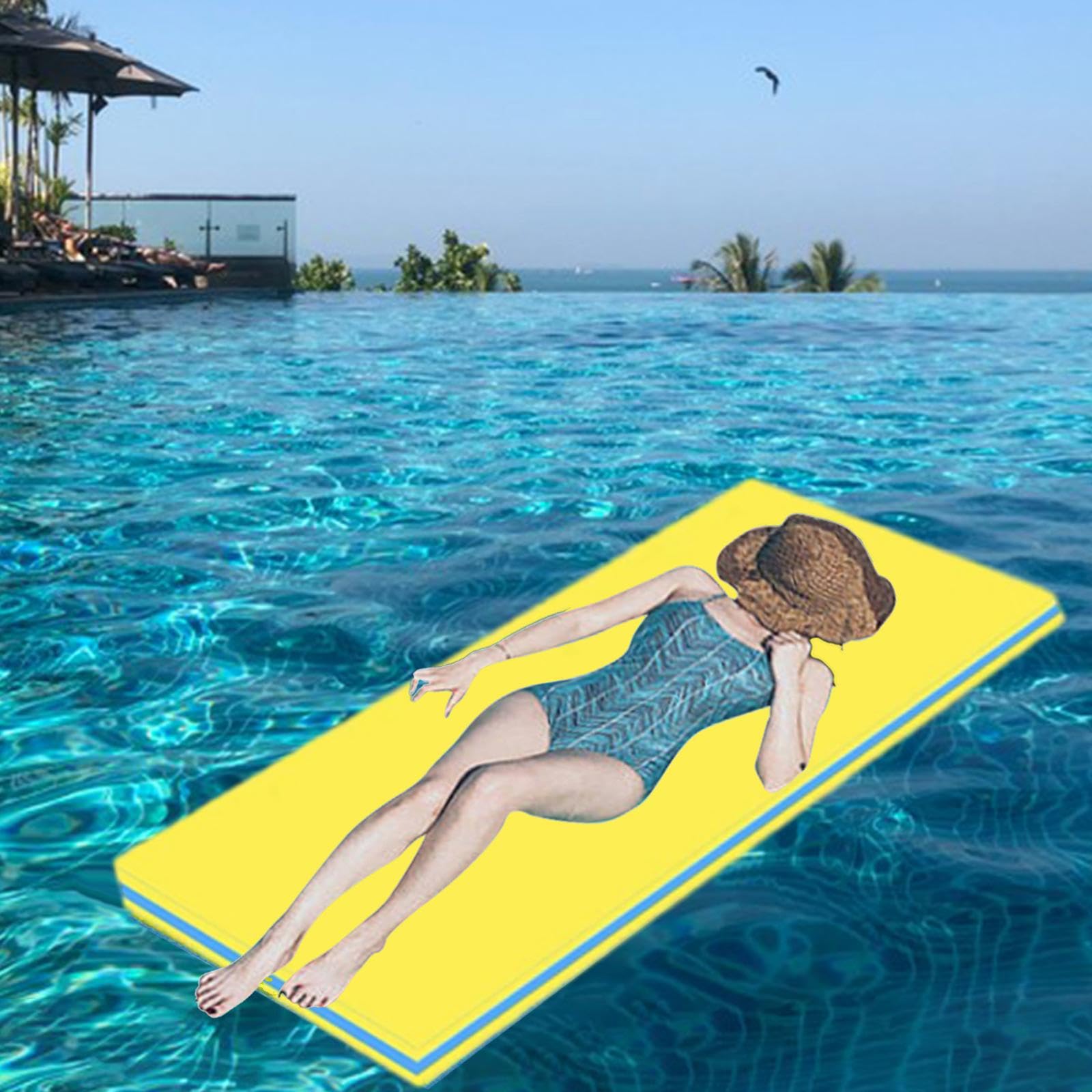 LOVIVER – Tapis Flottant Eau – Mousse Haute Densité – 110x40x3,2 Cm – Pour Piscine, Plage – Été