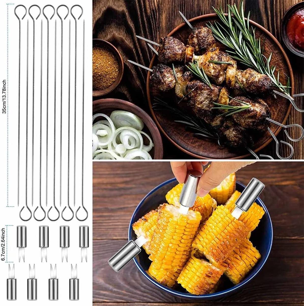 35-częściowy zestaw narzędzi do grillowania ze stali nierdzewnej, zestaw akcesoriów do grilla, wytrzymałe przybory do grillowania zestaw narzędzi z torbą do przenoszenia, zestaw akcesoriów do grilla