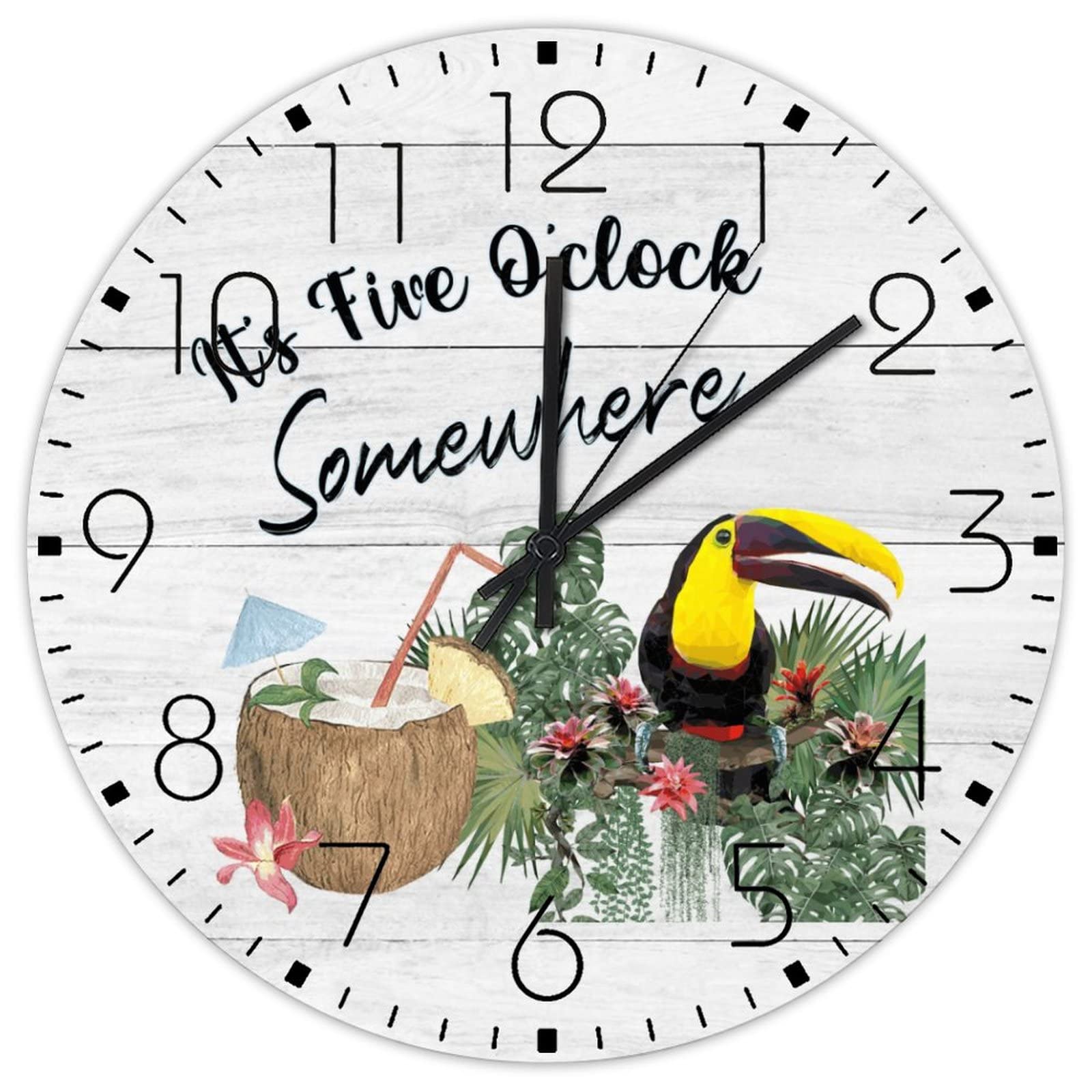 Horloge murale en bois 38 cm sans tic-tac silencieuse pour bureau et école