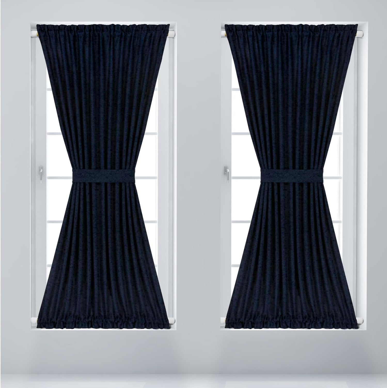 Amazing Drapery Hardware 7/16 Inch Brass Spring Tension Rods, Set of 2 - Adjustable Length 28-48 Inches - Twist to Fit Curtain Rods for Lightweight Sheer Panels, Sidelight Windows, and Small Spaces