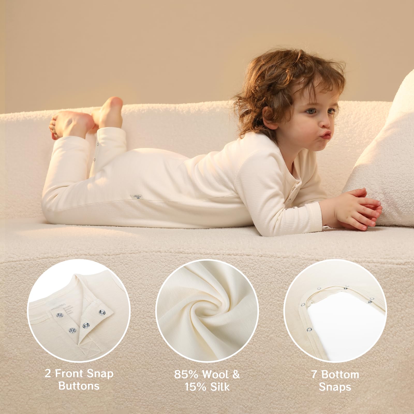 Baby Strampler aus 85% Merinowolle & 15% Seide