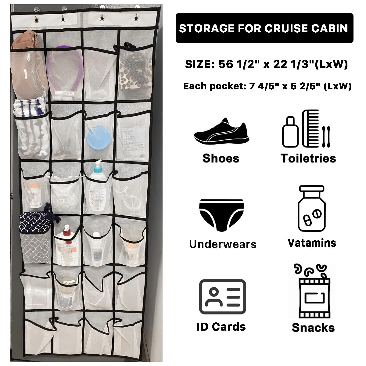 Cruise On Tür-Organizer Mit 15 Taschen - Feuerhemmend & Platzsparend