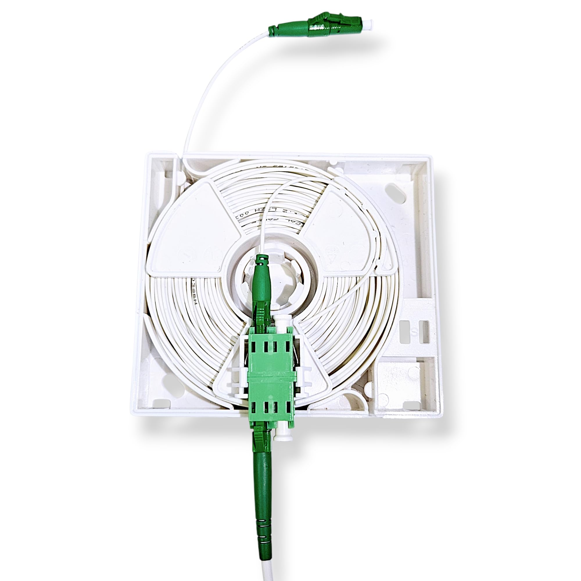 FLEXI KIT - 20m Glasfaserkabel vorkonfektioniert mit 20m Ziehbox, LC/APC 8°, weiß, OS2 Patchkabel, 3.0mm/1.2mm Durchmesser, 9/125μm, LSZH, FTTH Lichtwellenleiter, G.657.A2
