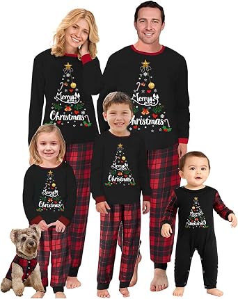 VS&LLWQ Family Christmas Pjs Matching Sets Christmas Pajamas for Family Christmas Elf Pjs Holiday Xmas Jammies SetKJ108-Pet, X-Large