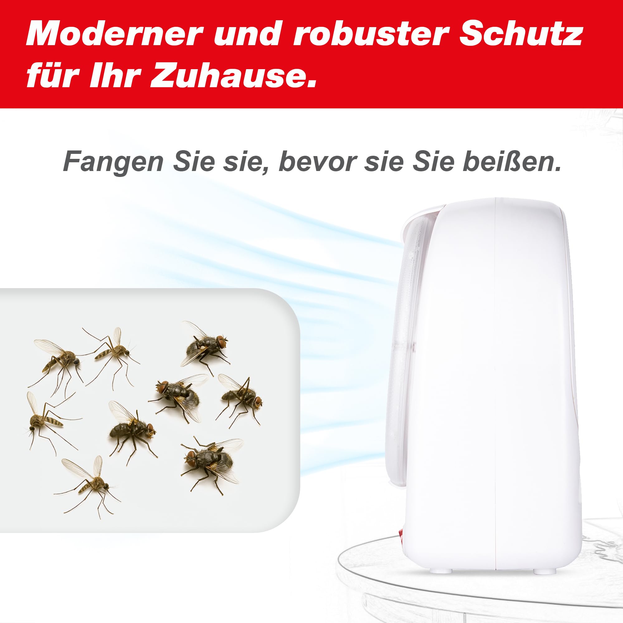 SWISSINNO Insektenvernichter - Insektenfänger 15 Watt LED - Snapy Insektenfänger - Spinnenfänger - Mückenlampe Fliegenfalle - Mückenfalle Mückenschutz - Gegen Mücken + Fliegen im Innen