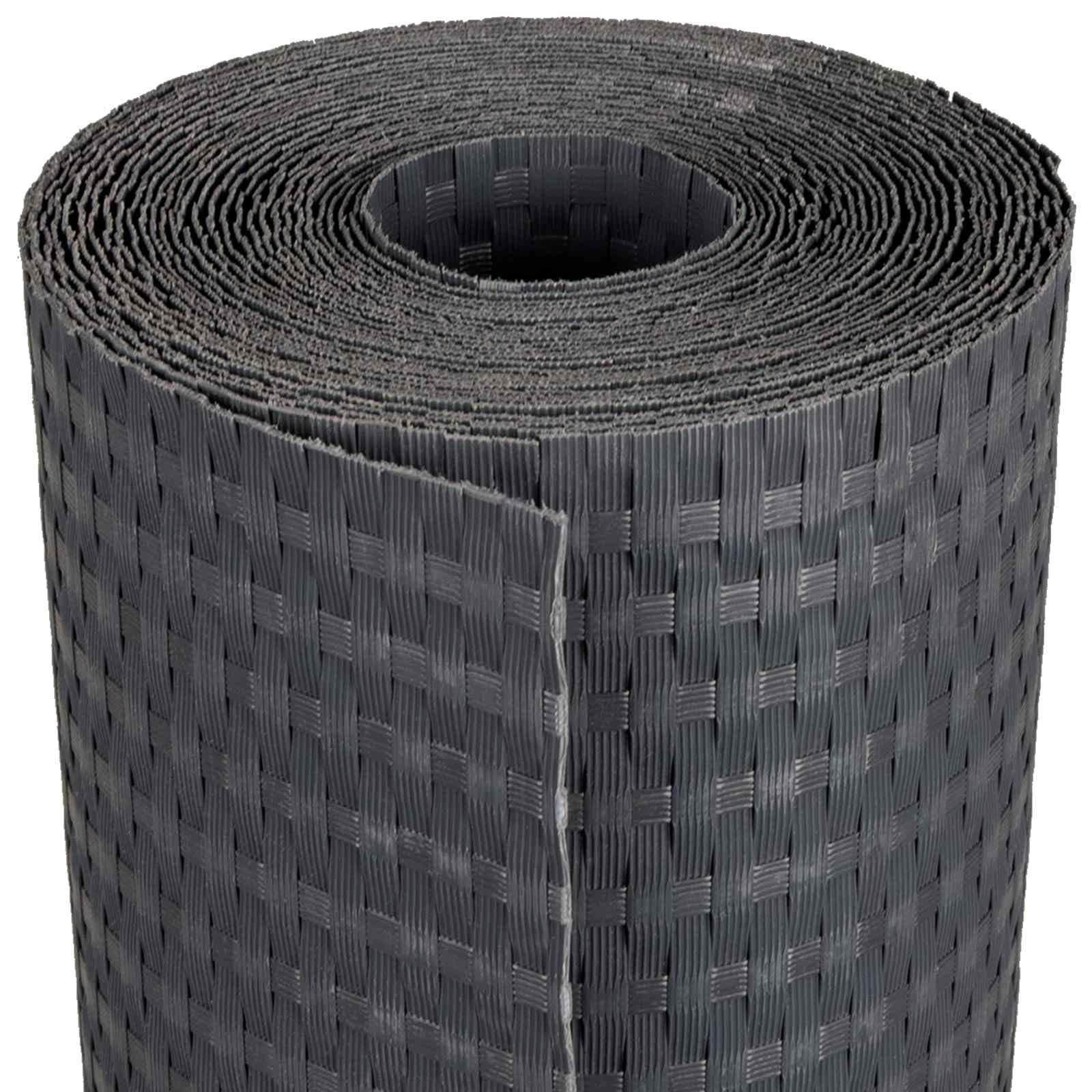 Vidaxl Balcony Screen Dark Grey 300 X 80 Cm Poly Rattan